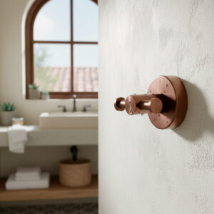Gancio porta salviette doppio in acciaio 316L oro rosa resistente e elegante