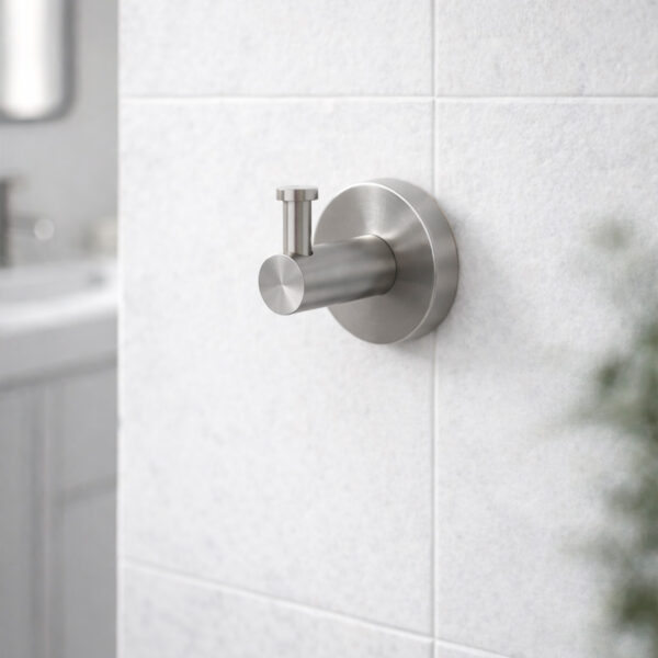 Gancio Porta Salviette Singolo Inox Satinato Acciaio 316L Anticorrosione