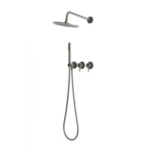 Kit doccia incasso parete acciaio inox 316L canna di fucile soffione 30 cm
