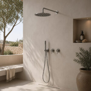 Kit doccia incasso parete inox acciaio inox 316L soffione 30 cm miscelatore doccino