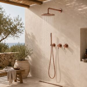 Kit doccia incasso parete 30 cm in acciaio inox 316L oro rosa
