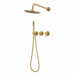Kit incasso doccia a parete 30 cm oro in acciaio inox 316L