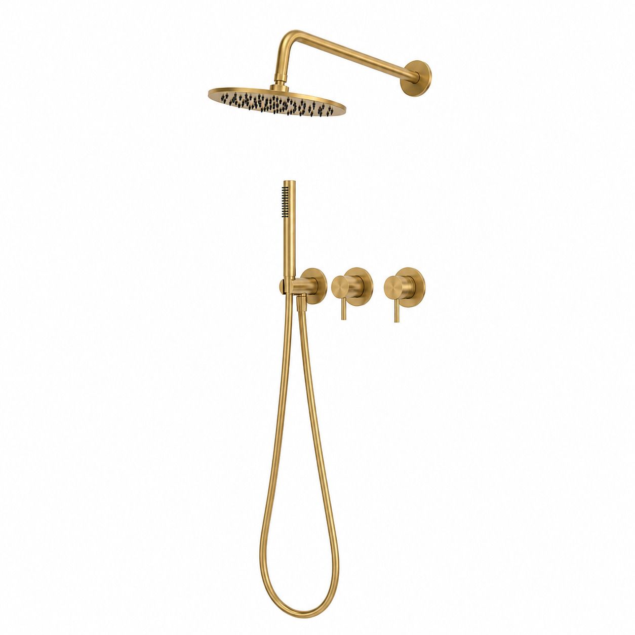 Kit incasso doccia a parete 30 cm oro in acciaio inox 316L