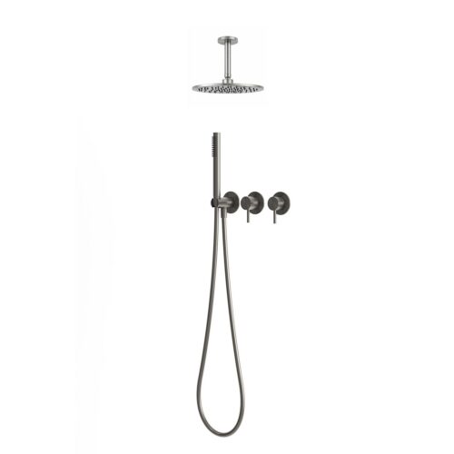 Kit incasso doccia a parete 25 cm cannafucile acciaio inox 316L