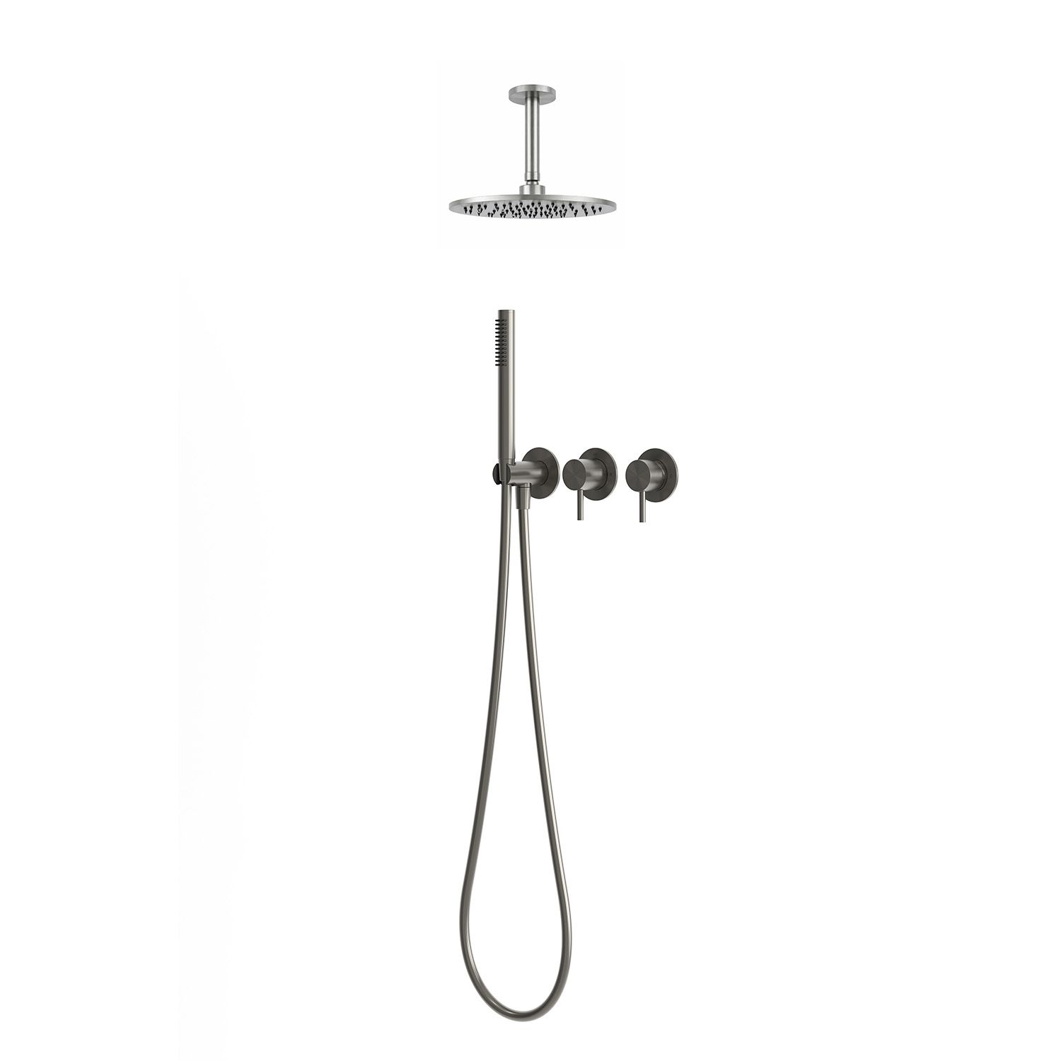 Kit incasso doccia a parete 25 cm cannafucile acciaio inox 316L