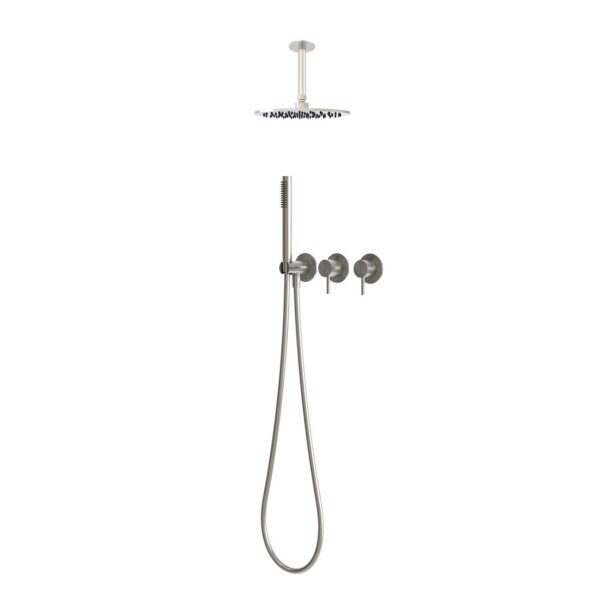 Kit doccia a soffitto acqua fredda 30 cm inox acciaio inox 316L