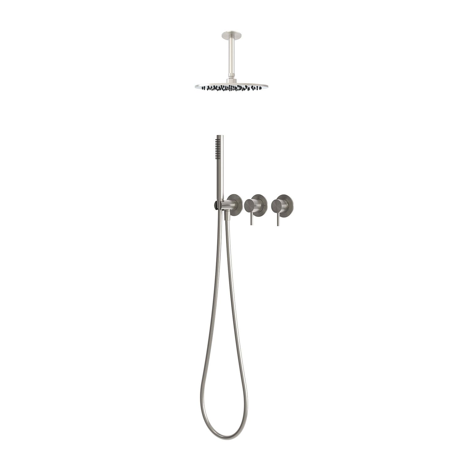 Kit doccia a soffitto acqua fredda 30 cm inox acciaio inox 316L
