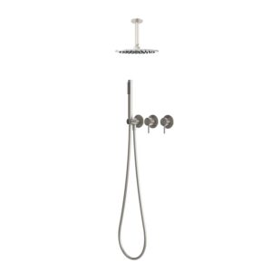 Kit doccia soffitto 30 cm inox acciaio inox 316L con soffione e doccino
