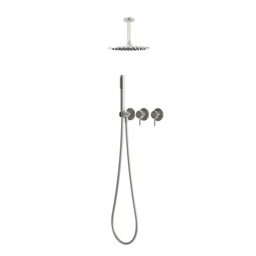 Kit doccia soffitto 30 cm inox acciaio inox 316L con soffione e doccino
