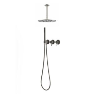 Kit doccia soffitto acciaio inox 316L canna di fucile soffione 25 cm