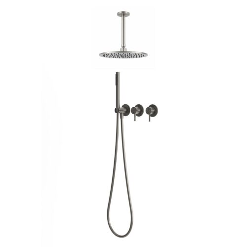 Kit doccia soffitto acciaio inox 316L canna di fucile soffione 25 cm