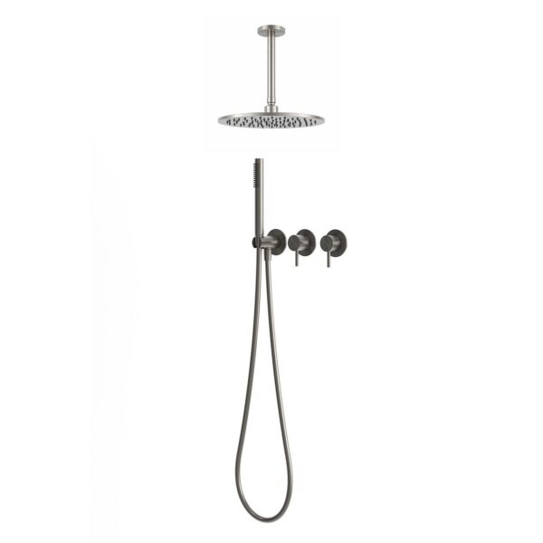 Kit doccia soffitto canna di fucile in acciaio inox 316L soffione 30 cm