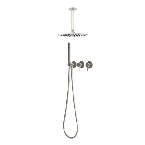Kit doccia a soffitto inox acciaio inox 316L soffione 30 cm braccio 30 cm