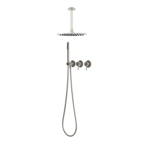 Kit doccia a soffitto inox acciaio inox 316L soffione 30 cm braccio 30 cm