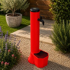 Kit Fontana Rossa Con Secchiello Sined Kit Fontana Tritone Rosso Realizzato In Polietilene Hd