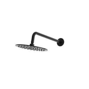 Braccio soffione doccia da parete 30 cm nero in acciaio inox 316L