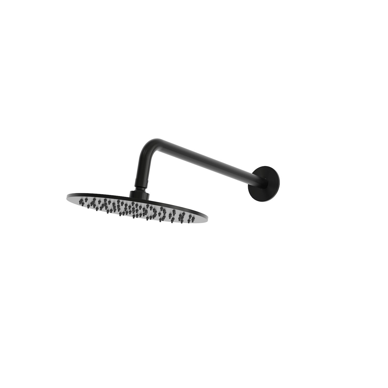 Braccio soffione doccia da parete 30 cm nero in acciaio inox 316L