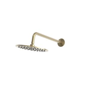 Kit braccio doccia parete 30 cm con soffione acciaio inox 316L oro