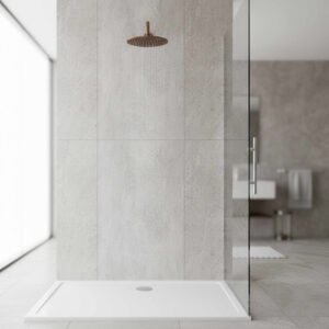 Kit Braccio e Soffione Doccia Parete Inox 316L Oro Rosa 30cm Resistente
