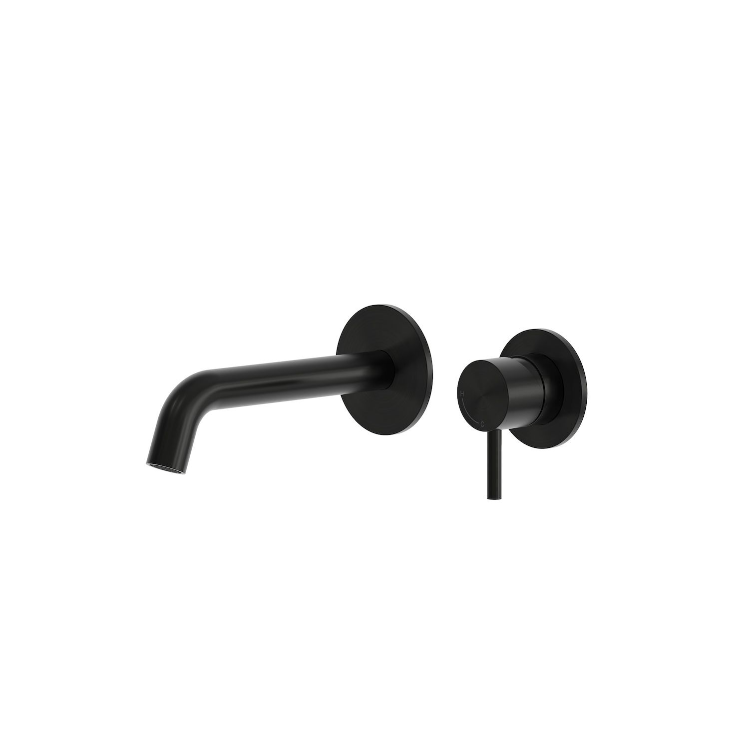 Kit miscelatore e beccuccio da muro nero in acciaio inox 316L opaco - immagine 2