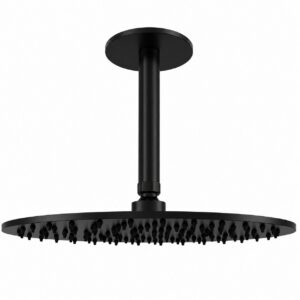 Braccio soffione soffitto nero 30 cm in acciaio inox 316L