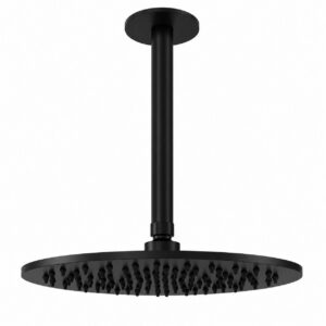 Braccio soffione doccia soffitto 25 cm nero acciaio inox 316L