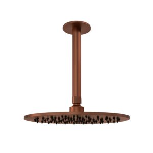 Kit Braccio Soffione 25cm Inox Satinato con Finitura Oro Rosa PVD