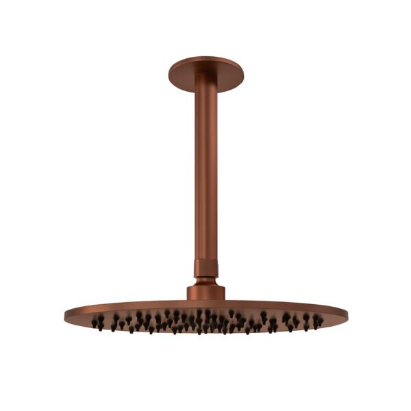 Kit Braccio Soffione 25cm Inox Satinato con Finitura Oro Rosa PVD
