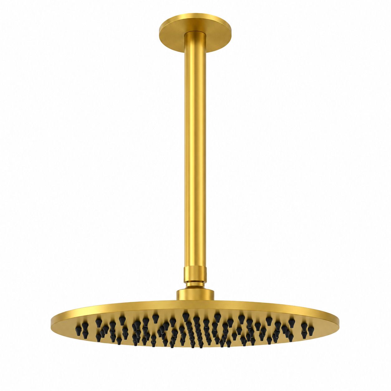 Braccio soffione doccia a soffitto 25 cm oro in acciaio inox 316L