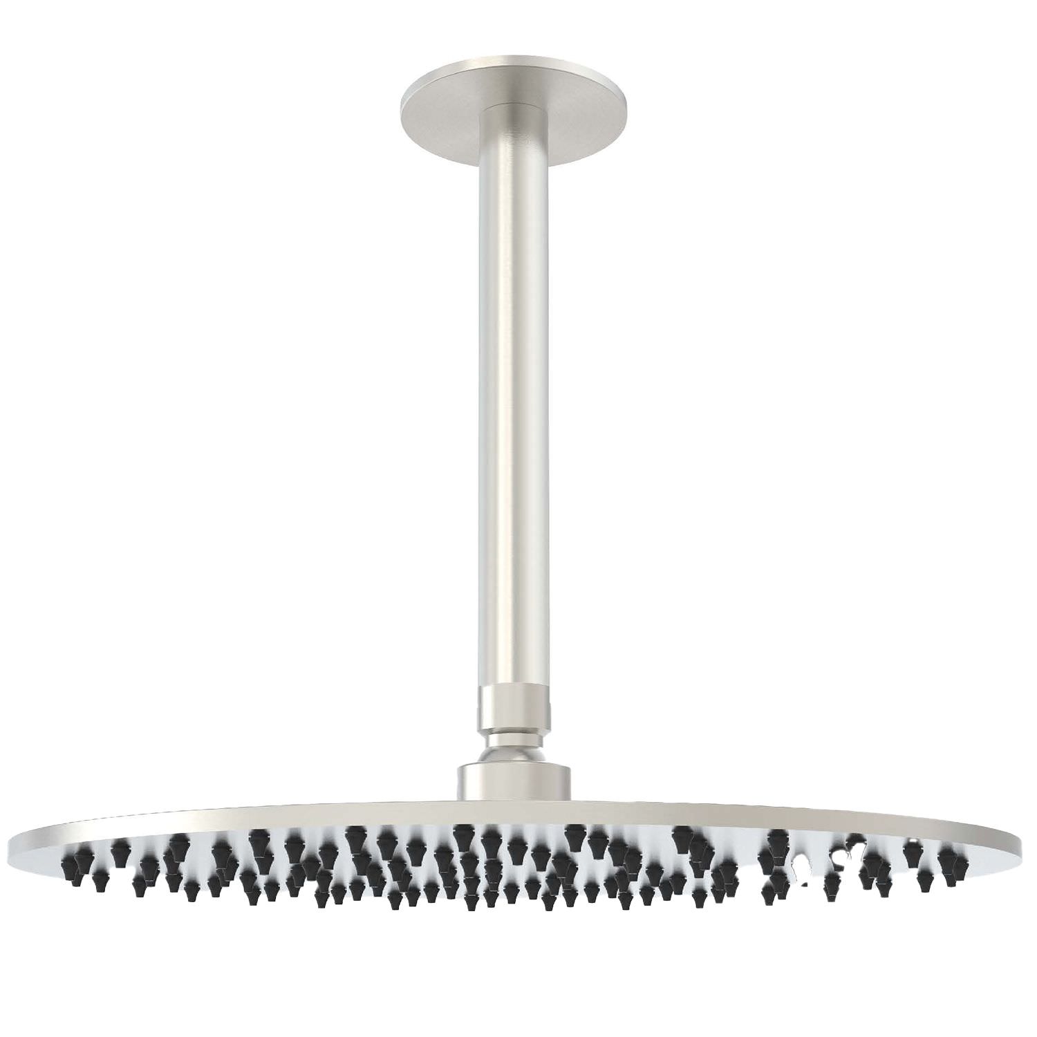 Kit Braccio e Soffione Inox Satinato 30cm Acciaio 316L Installazione Flessibile - immagine 2