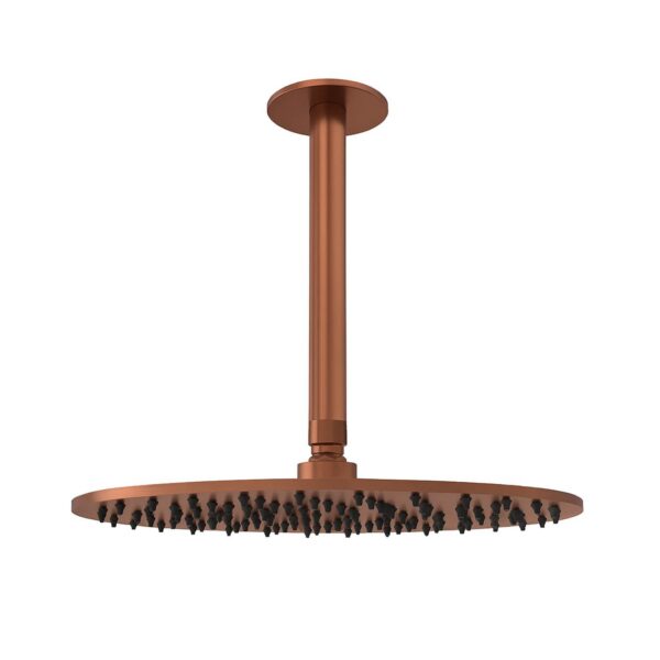 Kit Doccia Soffitto in Acciaio Inox 316L Finitura Oro Rosa 30cm