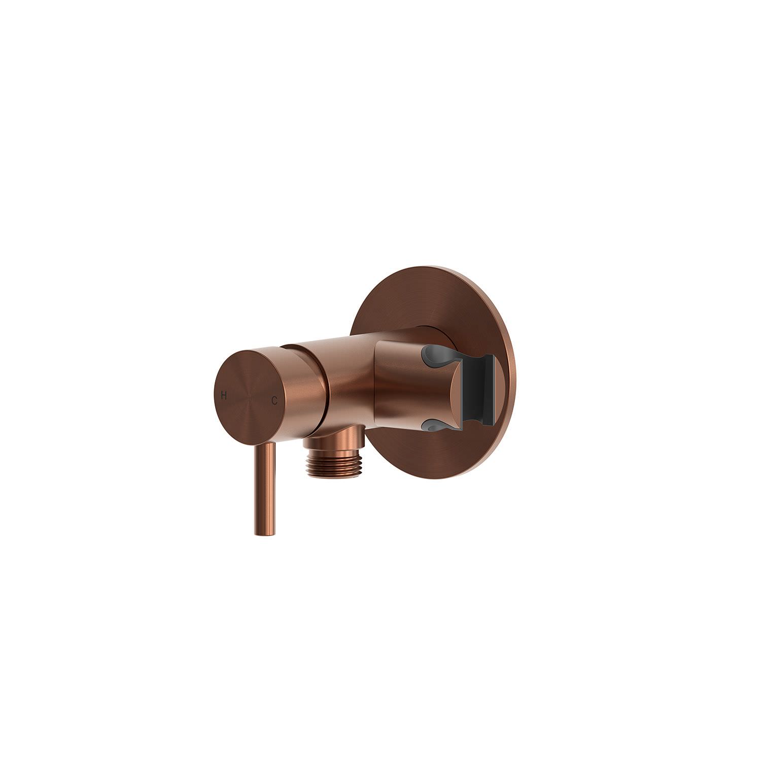 Miscelatore da muro in acciaio inox 316L finitura oro rosa con doccino - immagine 2