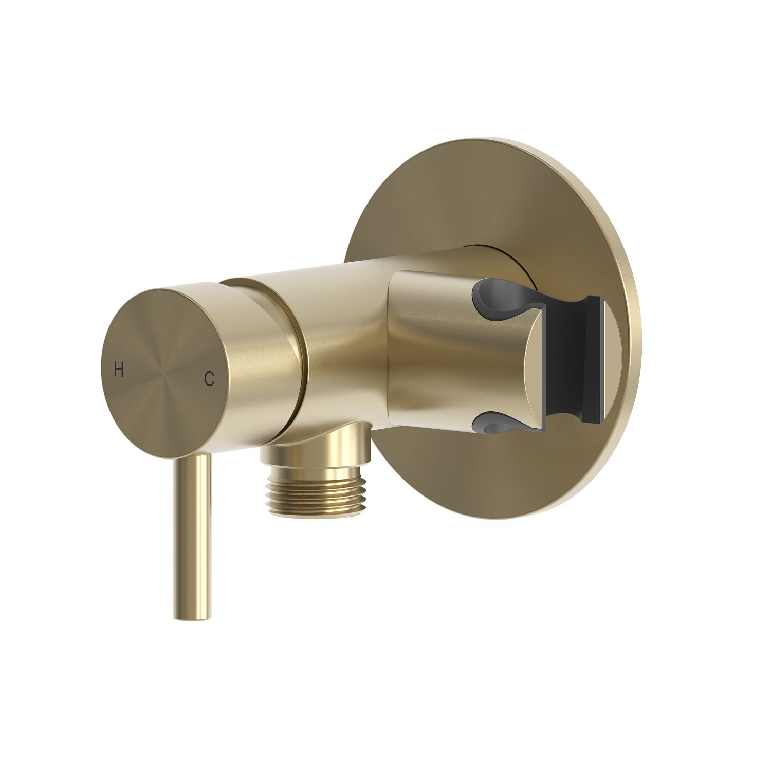 Miscelatore da parete oro PVD in acciaio inox 316L con supporto doccino - immagine 2