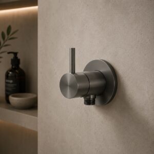 Miscelatore doccia a muro con attacco shattaf acciaio inox 316L canna di fucile