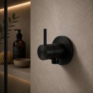 Miscelatore doccia shattaf a muro nero in acciaio inox 316L anticorrosione