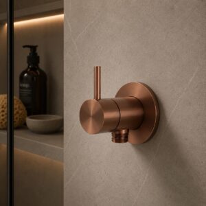 Miscelatore doccia shattaf a muro in acciaio inox 316L oro rosa