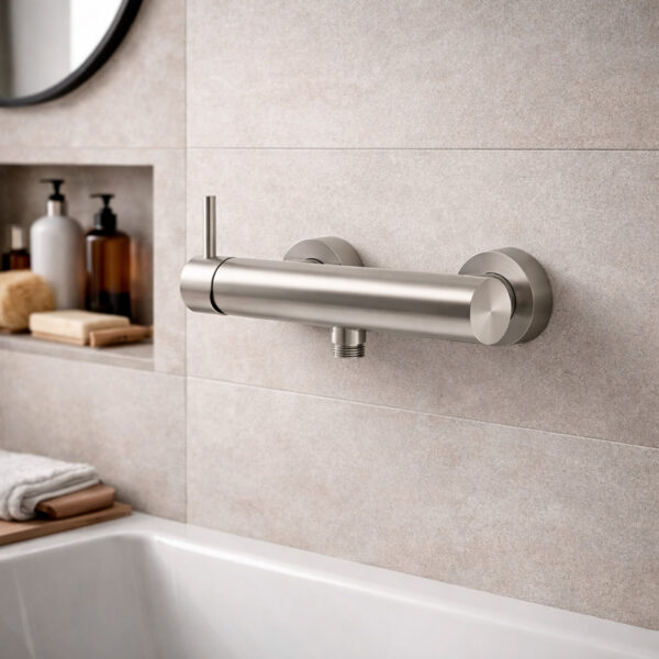 Miscelatore a muro doccia in acciaio inox 316L satinato 1 uscita acqua