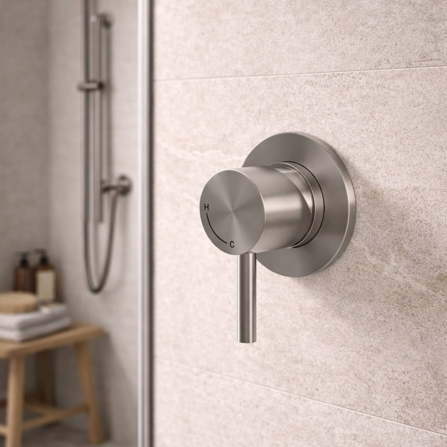 Miscelatore da muro inox satinato 316L resistente e moderno