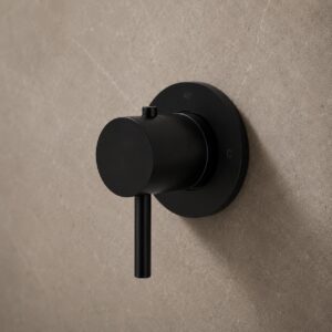 Miscelatore doccia termostatico da parete nero in acciaio inox 316L