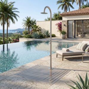 Doccia piscina inox acciaio inox 316L calda-fredda soffione anticalcare