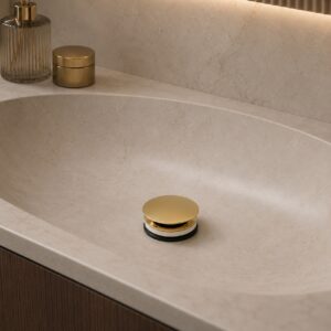 Piletta scarico oro in acciaio inox 316L PVD
