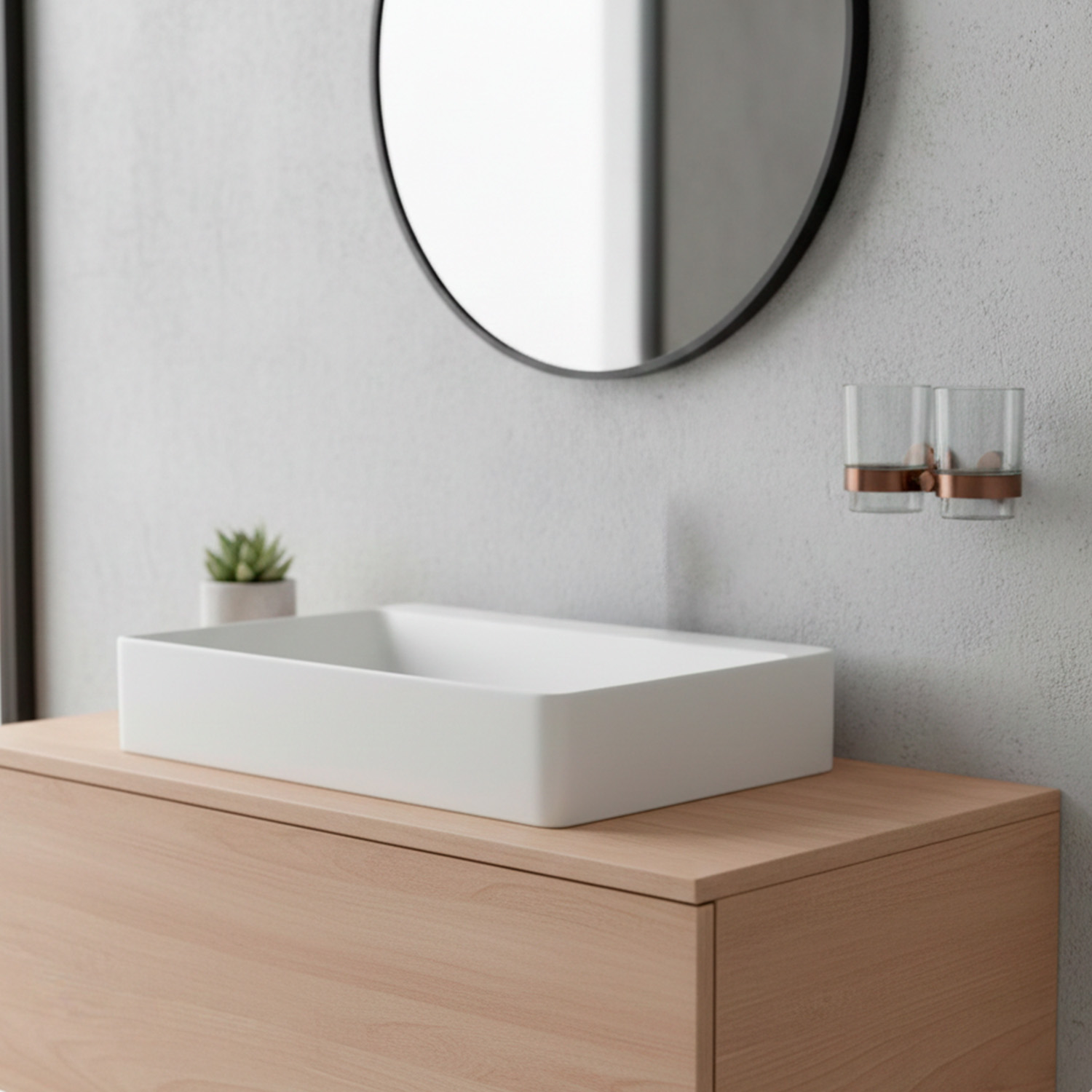 PORTA-BICCHIERE-LEVANTE-DOPPIO-ORO-ROSA-ambientata Portabicchieri doppio in acciaio inox 316L con finitura oro rosa