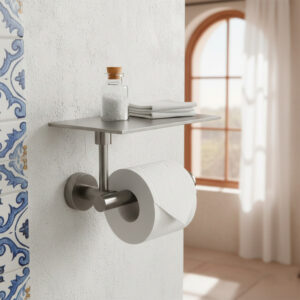 Porta rotolo carta igienica in acciaio inox satinato colore inox satinato resistente