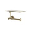 Portarotolo da parete con ripiano Oro in acciaio inox 316L PORTA ROTOLO APPOGGIO LEVANTE ORO 100x100