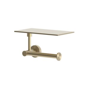 Portarotolo da parete con ripiano Oro in acciaio inox 316L