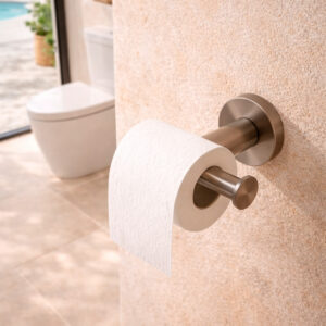 Supporto porta rotolo carta igienica in acciaio inox satinato colore inox