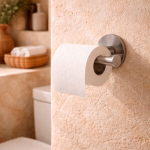 Porta rotolo carta igienica inox satinato in acciaio 316L resistente