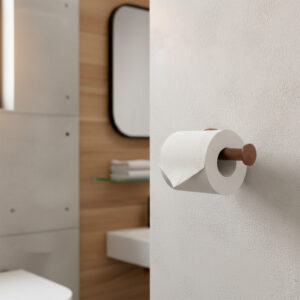 Porta rotolo carta igienica in acciaio 316L oro rosa resistente e moderno