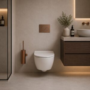 Porta Scopino Sospeso in Acciaio Inox 316L Finitura Oro Rosa
