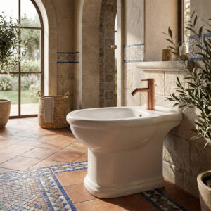 Rubinetto bidet miscelatore in acciaio inox 316L oro rosa PVD